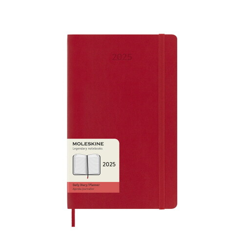 Moleskine 2025 12-Month Daily Large Softcover Notebook : Scarlet Red (Paperback)