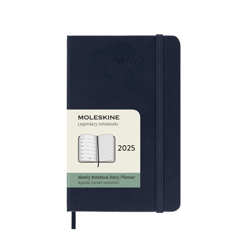 Moleskine 2025 12-Month Weekly Pocket Hardcover Notebook : Sapphire Blue (Paperback)