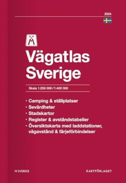 Sweden 2024 road atlas (Paperback)