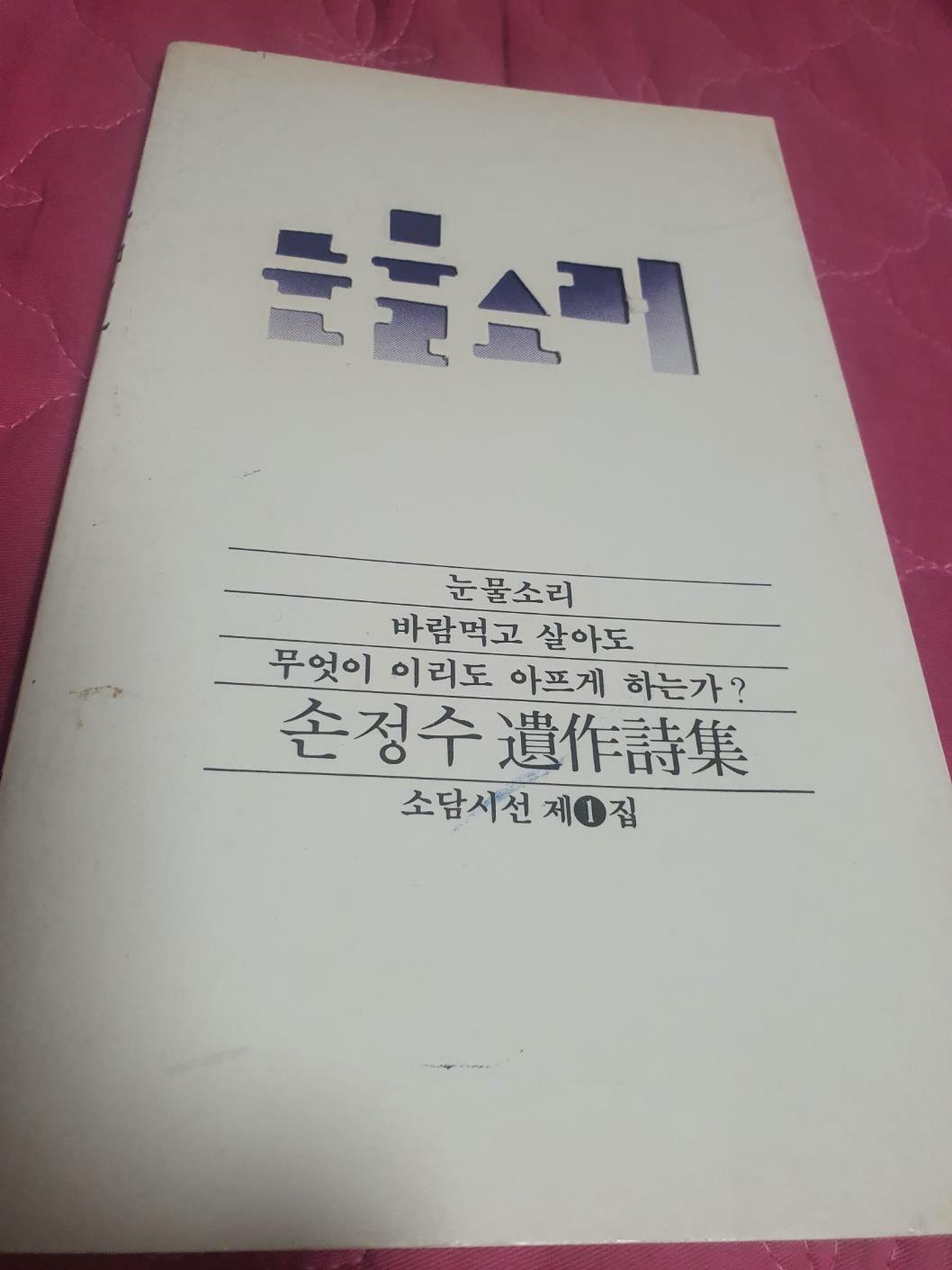 [중고] 눈물소리 (소담시선 제1집)  손정수 