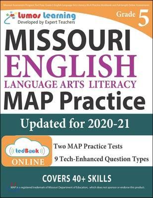 [중고] Missouri Assessment Program Test Prep: Grade 5 English Language Arts Literacy (Ela) Practice Workbook and Full-Length Online Assessments: Map Stu (Paperback)