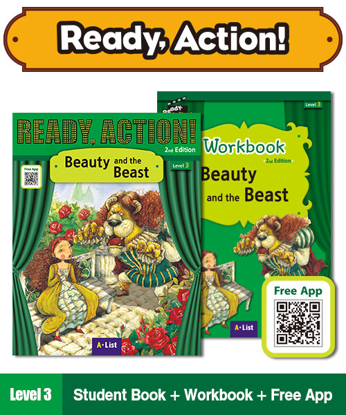 Ready Action Level 3 : Beauty and the Beast (Student Book + App QR + Workbook, 2nd Edition)
