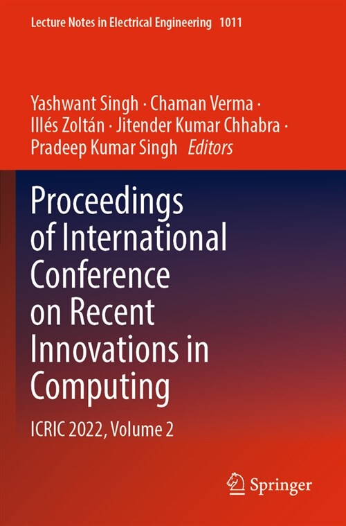 Proceedings of International Conference on Recent Innovations in Computing: Icric 2022, Volume 2 (Paperback, 2023)