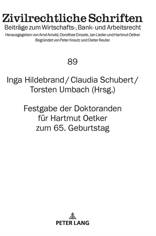 Festgabe der Doktoranden fuer Hartmut Oetker zum 65. Geburtstag (Hardcover)