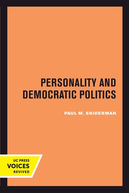 Personality and Democratic Politics (Hardcover, 1st)