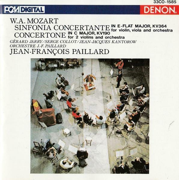 [중고] W.A. Mozart-Sinfonia Concertante, Concertone /  Gérard Jarry,  Serge Collot, Jean-Jacques Kantorow