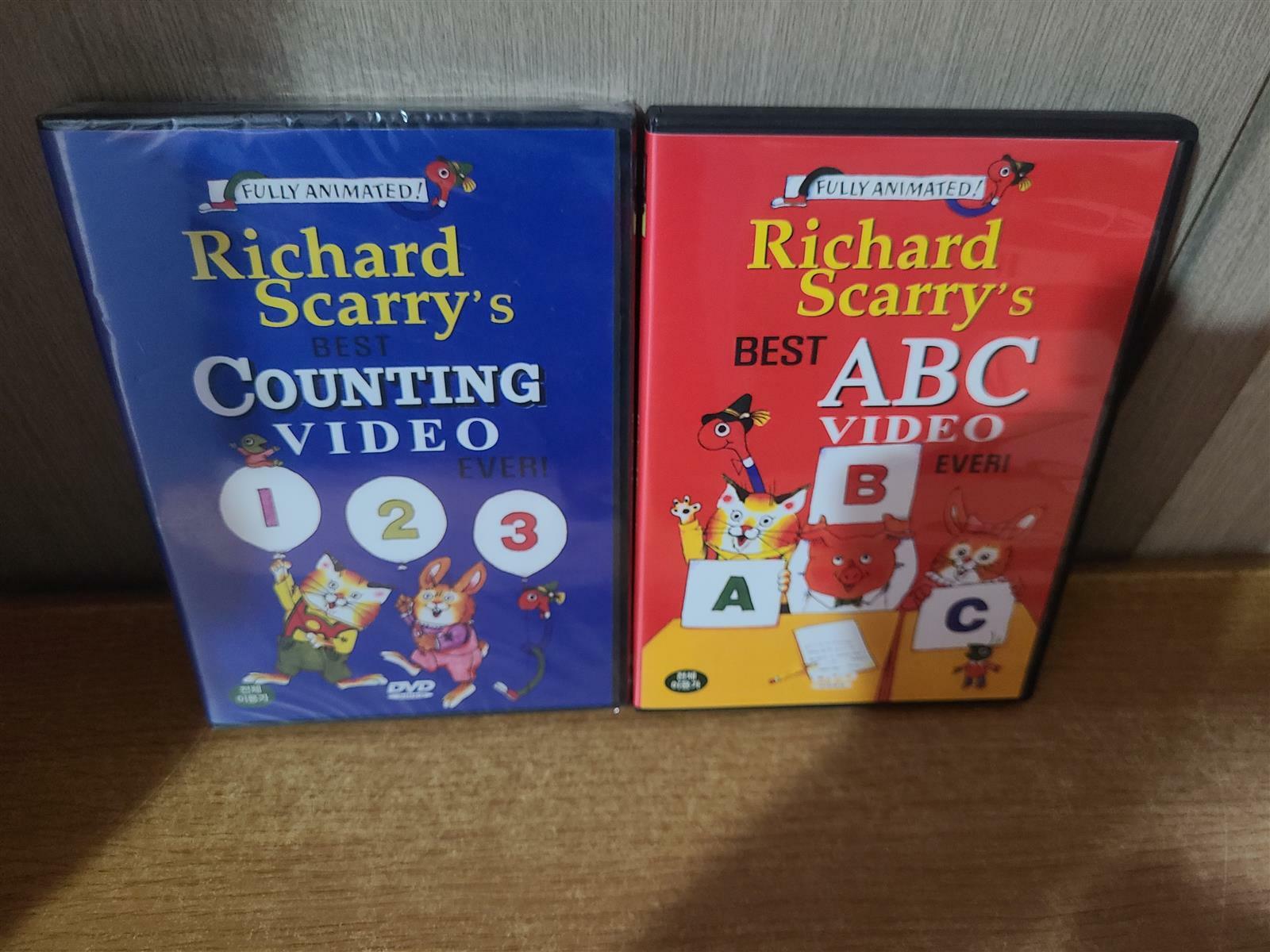 [중고] DVD 리차드 스캐리 베스트 시리즈 DVD 2장 ; ABC Video Ever! A B C (상급) + Counting  Video Ever!  1 2 3 (개봉안한새거입니다) 