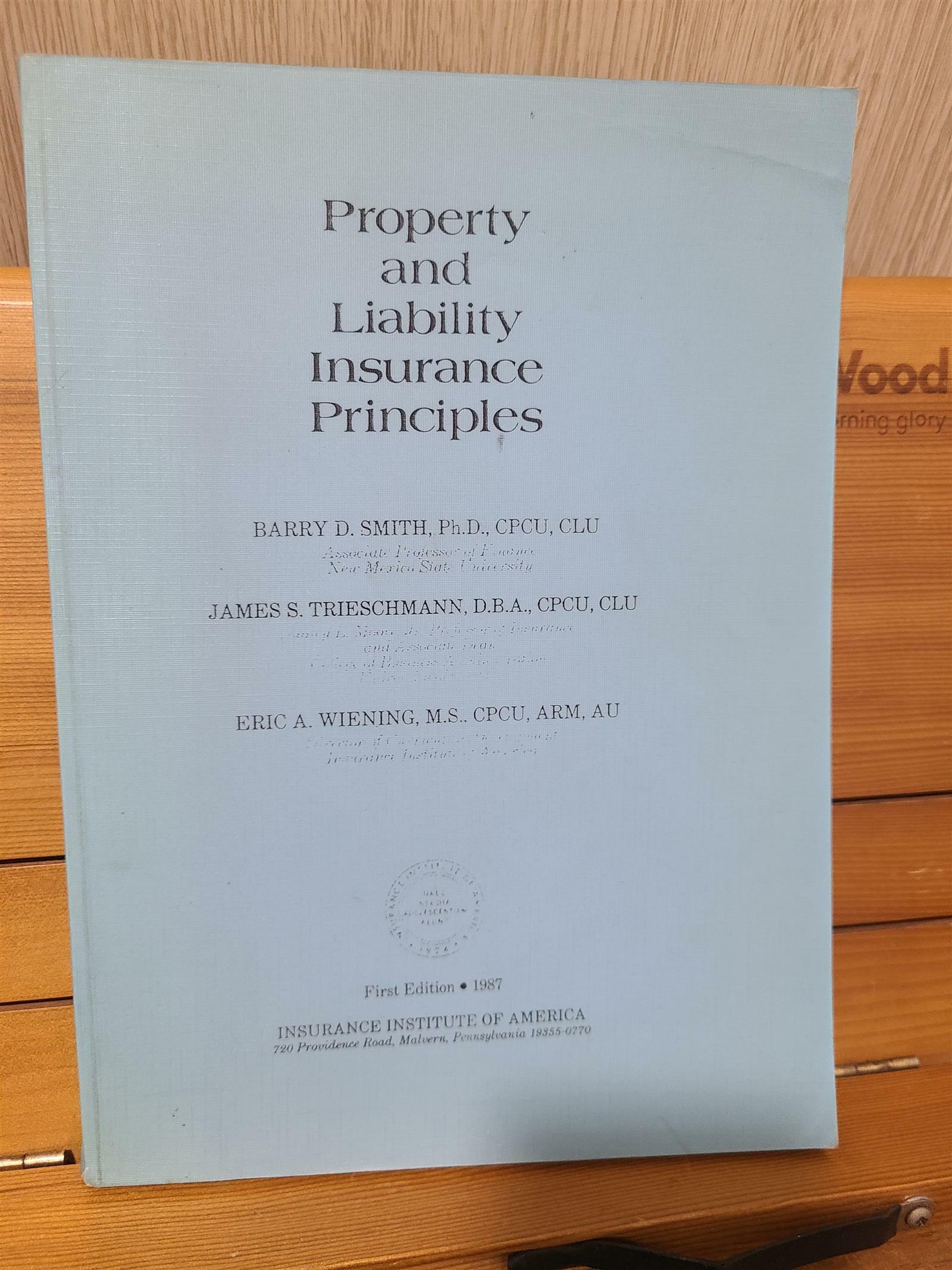 [중고] [제본본] Property and Liability Insurance Principles (Paperback, First Edition)   (Paperback)