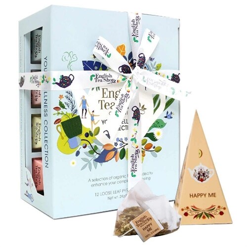 Teegeschenk mit Schleife Wellness Tee Kollektion, BIO, 12 Pyramiden-Beutel (General Merchandise)