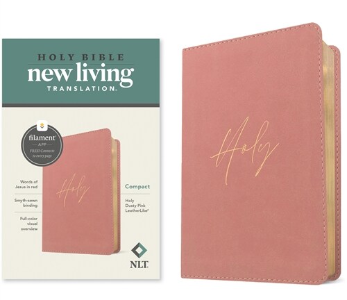 NLT Compact Bible, Filament-Enabled Edition (Leatherlike, Holy Dusty Pink, Red Letter) (Imitation Leather)