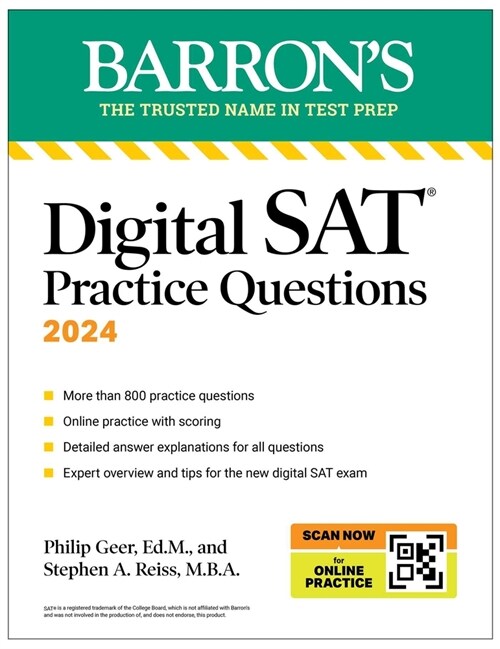 Digital SAT Practice Questions, Fourth Edition: More Than 800 Questions for Digital SAT Prep 2025 + Tips + Online Practice (Paperback)