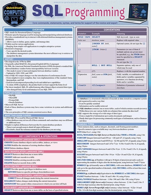 SQL Programming: A Quickstudy Laminated Reference Guide (Other, 2, Second Edition)