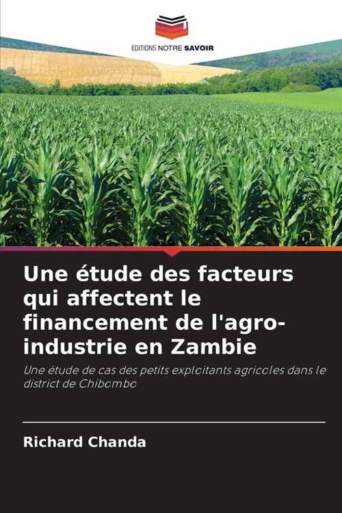 Une ?ude des facteurs qui affectent le financement de lagro-industrie en Zambie (Paperback)