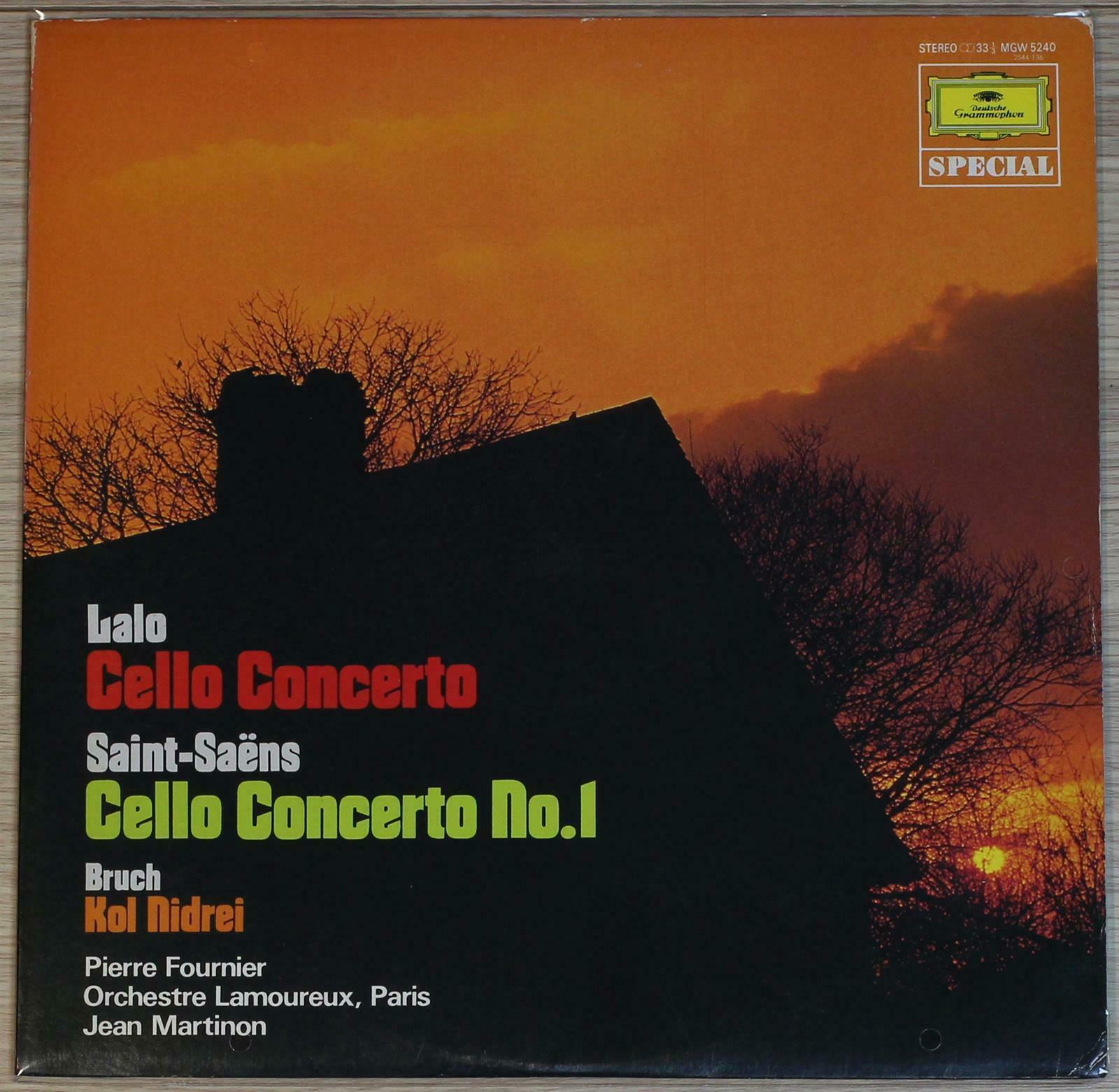 [중고] [LP 수입] Pierre Fournier · LALO, SAINT-SAENS, BRUCH - Cello Concertos, Kol Nidrei / Jean Martinon