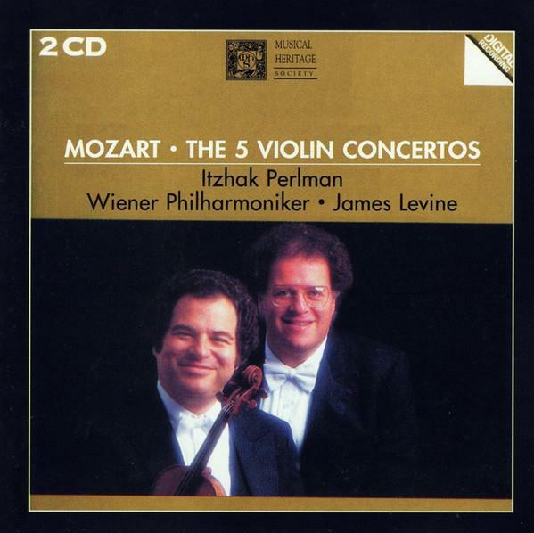 [중고] Mozart - Itzhak Perlman, James Levine, Wiener Philharmoniker – The 5 Violin Concertos, 2CDs