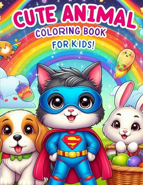 Cute Animal Coloring Book for Kids: Enjoy a variety of adorable animals in fun settings. Perfect for relaxation and creativity. (Paperback)