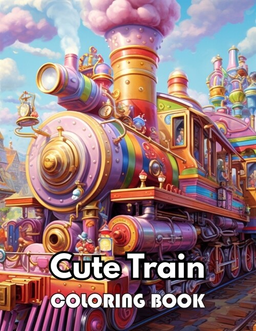 Cute Train Coloring Book: 100+ New Designs for All Ages Great Gifts for Kids Boys Girls Ages 4-8 8-12 All Fans (Paperback)