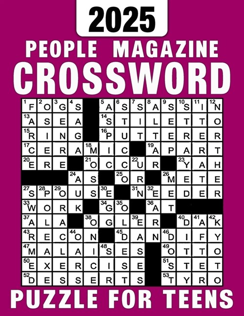 People Magazine Crossword Puzzle For Teens 2025: Puzzles With Solutions About People, States, History, Hollywood, American art (Paperback)
