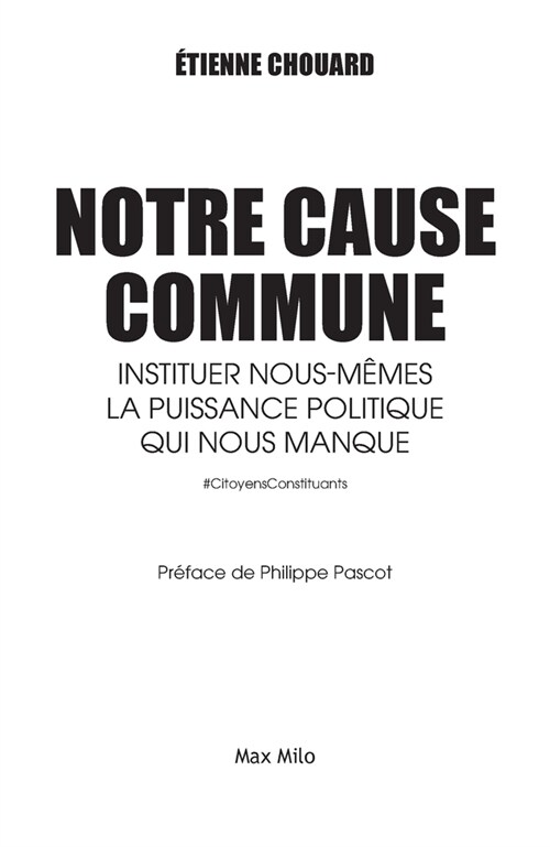 Notre cause commune (Paperback)