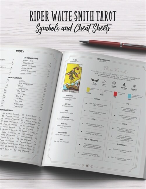 Rider Waite Smith Tarot Symbols and Cheat Sheets: Quick reference for reading tarot (Paperback)