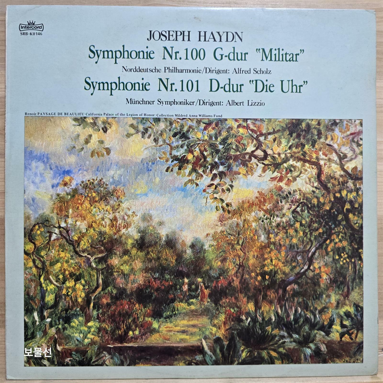 [중고] [LP] 하이든: 교향곡 100번 <군대>, 101번 <시계> (Haydn : Symphony No.100 ˝Miltar˝, No.101 ˝Die Uhr˝)