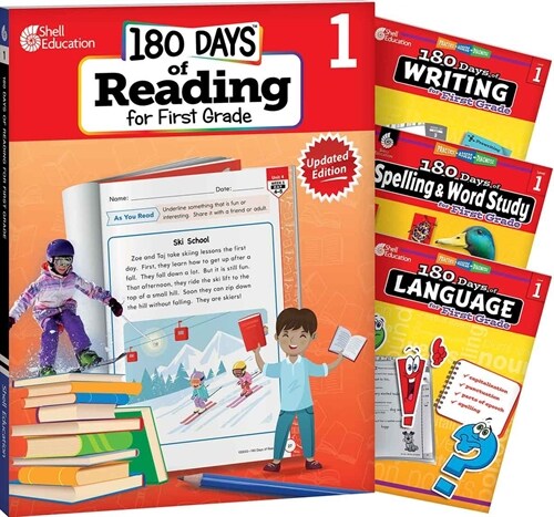 180 Days Reading 2nd Ed, Writing, Spelling, & Language Grade 1: 4-Book Set (Hardcover)