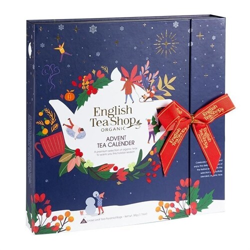 Tee Buch Adventskalender mit Schleife Christmas Night, 25 Boxen mit BIO-Tees in hochwertigen Pyramiden-Teebeuteln (General Merchandise)