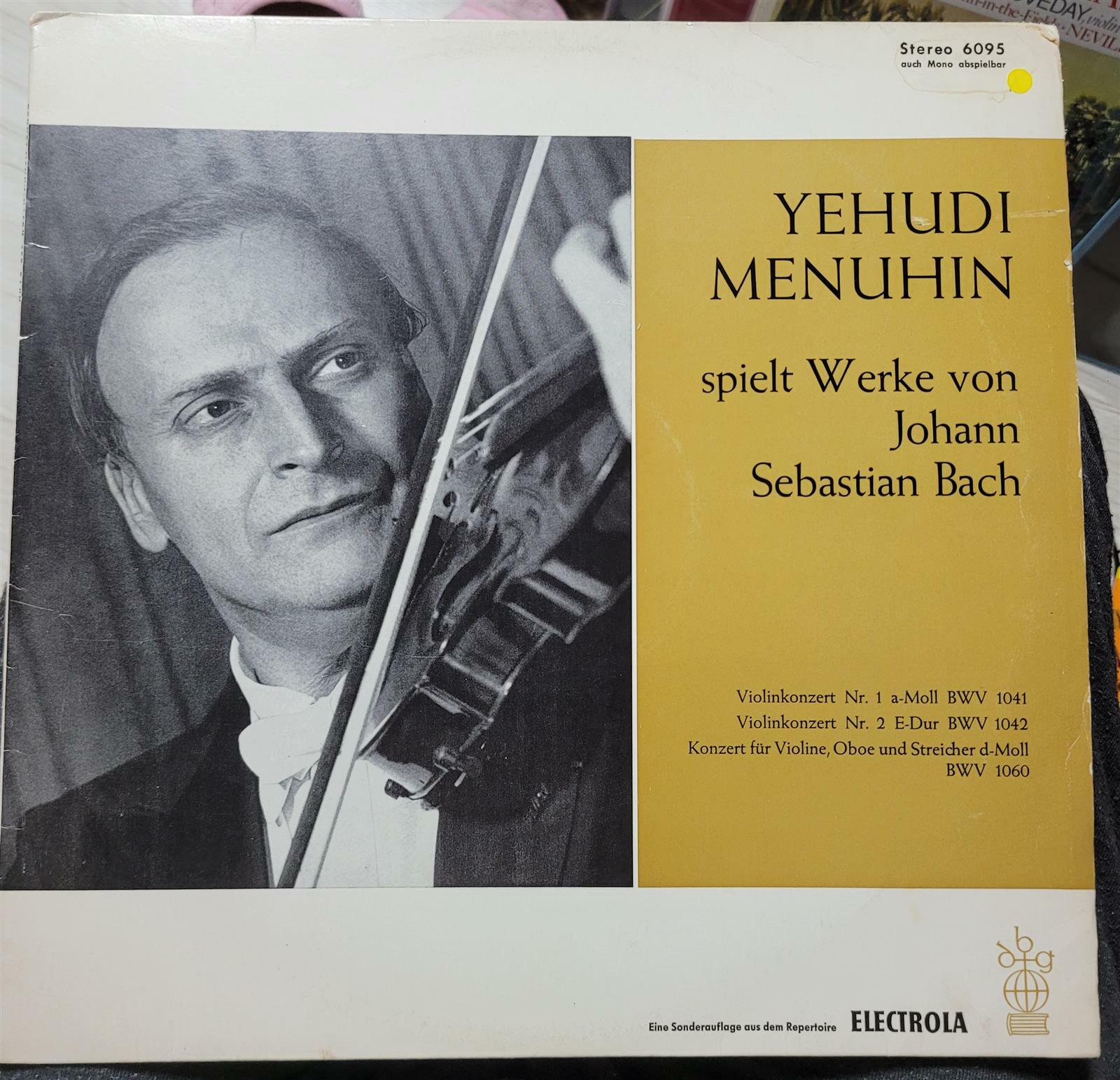 [중고] [수입][LP] Yehudi Menuhin -  바흐 : 바이올린 협주곡 BWV.1041.1042, 바이올린과 오보에를 위한 협주곡 BWV 1060 (독일) 