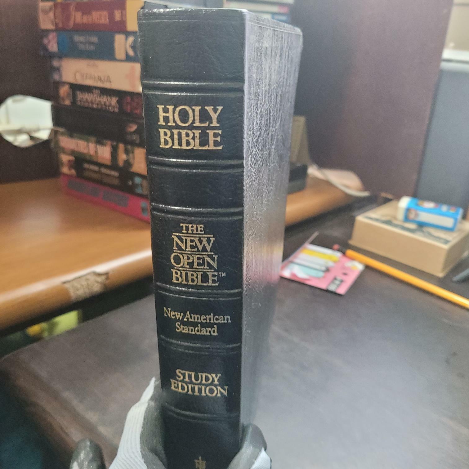 [중고] NELSON) THE NEW OPEN BIBLE New American Standard study edition 1975 [상급/상세란 필독]