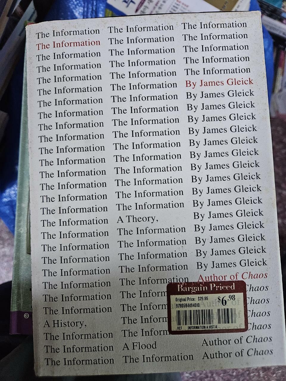 [중고] The Information: A History, a Theory, a Flood (Hardcover, Deckle Edge)