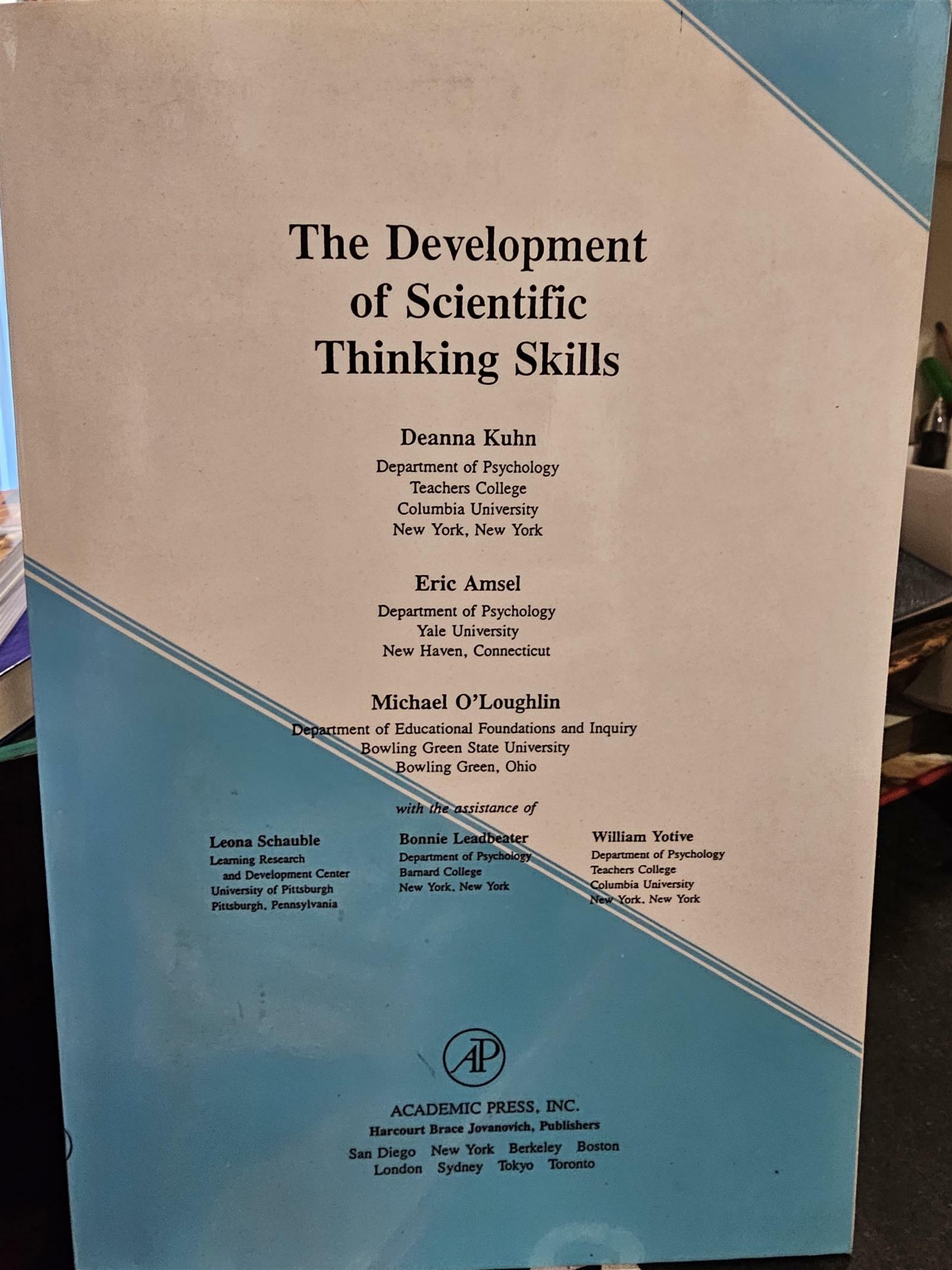 [중고] The Development of Scientific Thinking Skills (Hardcover)