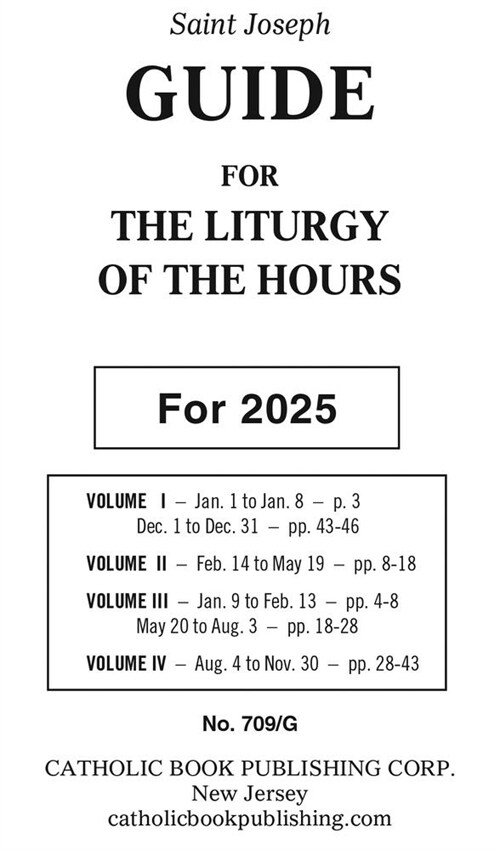 Liturgy of the Hours Guide for 2025 (Large Type) (Paperback)