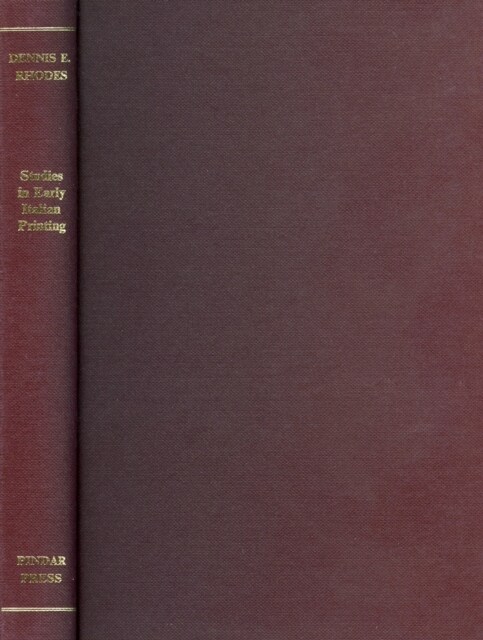 Studies in Early Italian Printing : Selected Studies (Hardcover)