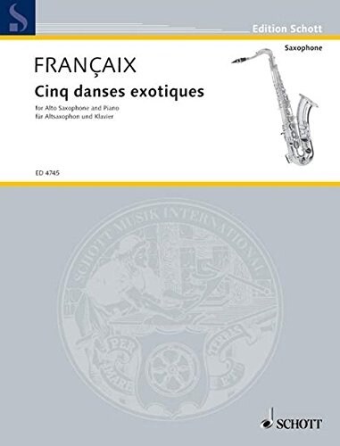 5 Danses Exotiques (1961): Alto Sax and Piano (Paperback)