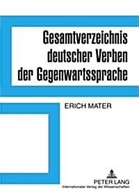 Gesamtverzeichnis Deutscher Verben Der Gegenwartssprache (Paperback)