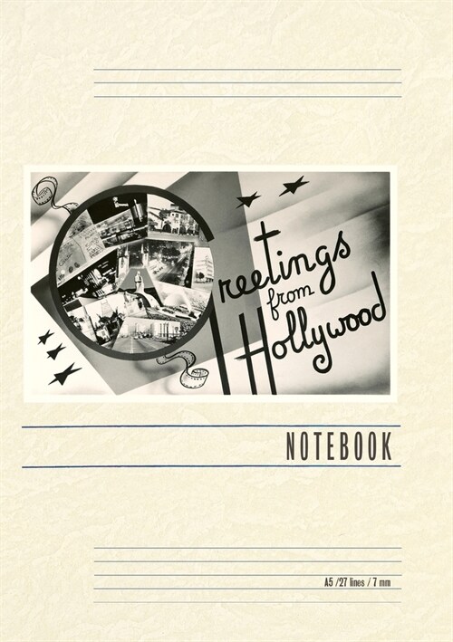 Vintage Lined Notebook Greetings from Hollywood, California (Paperback)