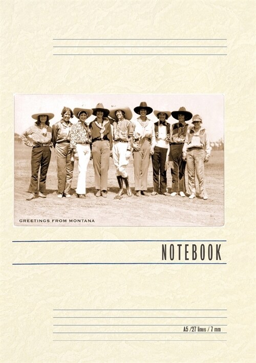 Vintage Lined Notebook Greetings from Montana, Cowgirls (Paperback)