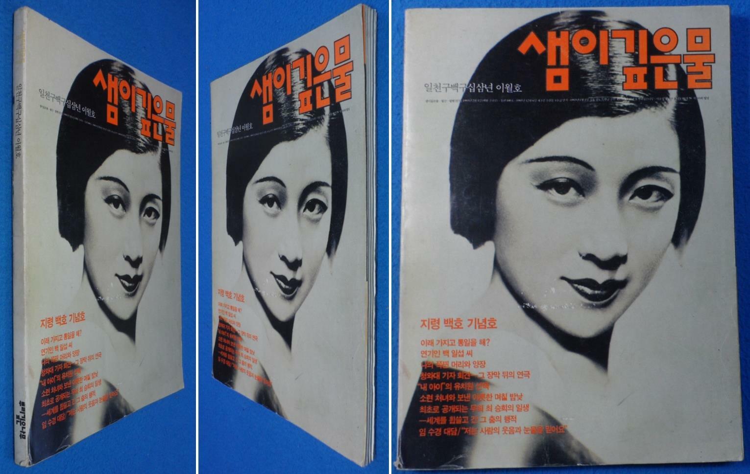 [중고] (월간) 샘이깊은물 지령 백호 기념호 [1993년 2월호]☞ 상현서림 ☜ / 사진의 제품  /