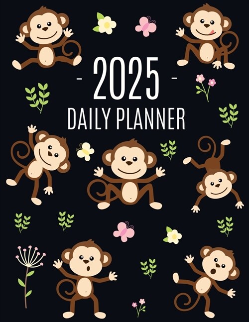 Monkey Planner 2025: Cute Year Organizer with Adorable Apes For an Easy Overview of All Your Appointments! Jungle Animal Scheduler: January (Paperback)