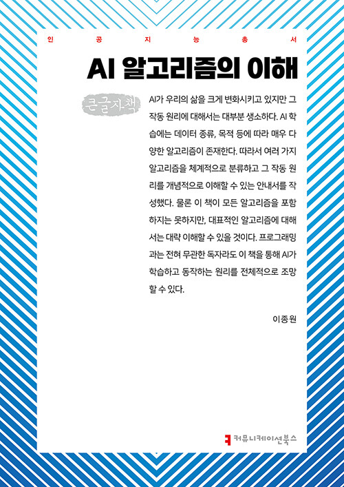 [큰글자책] AI 알고리즘의 이해