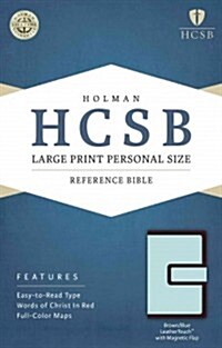 Large Print Personal Size Reference Bible-HCSB-Magnetic Flap (Imitation Leather)