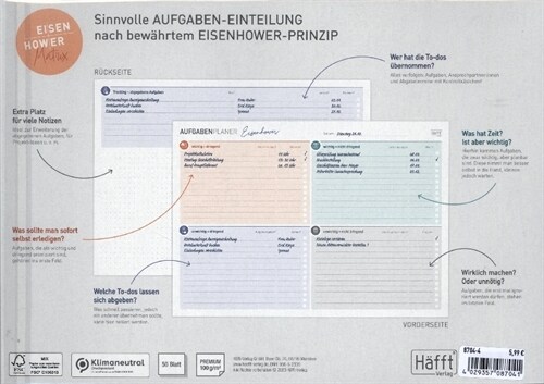 Tisch-Block A4 Aufgabenplaner Management by Eisenhower (General Merchandise)