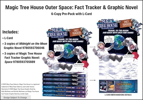 Magic Tree House Outer Space Fact Tracker & Graphic Novel 6-Copy Pre-Pack with L-Card Fall 2025 (Trade-only Material)