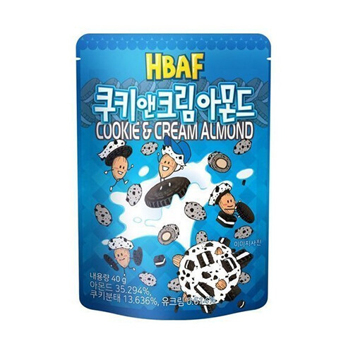 바프 쿠키 앤 크림 아몬드 40g