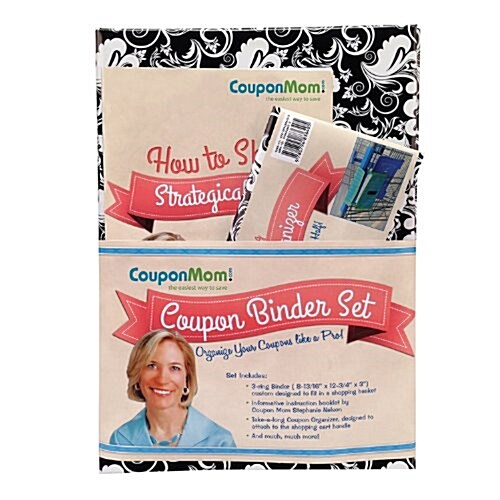 CouponMom.com Organizer Binder, Black and White Pattern Design [With 30 Clear Plastic Pocket Pages, Coupon Organizer and Booklet and Couponing Accesso (Ringbound)