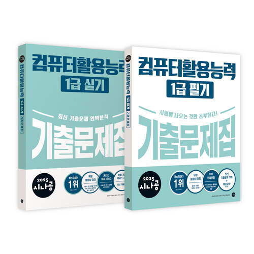 [세트] 2025 시나공 컴퓨터활용능력 1급 기출문제집 세트 (필기 + 실기)- 전2권