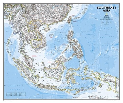 National Geographic Southeast Asia Wall Map - Classic - Laminated (38 X 32 In) (Not Folded, 2017)
