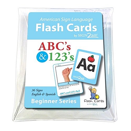 American Sign Language for Beginners - Flashcards: in ABCs & 123s Pack in Vinyl Pouch (Incl. ASL + English + Spanish) by Sign2Me Early Learning ... Fl (Cards, English/Spanish ASL Laminated Flashcards)