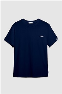 KNOU 라운드 반팔 티셔츠 Navy (SIZE: L)