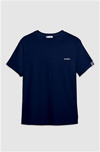 KNOU 라운드 반팔 티셔츠 Navy (SIZE: XL)